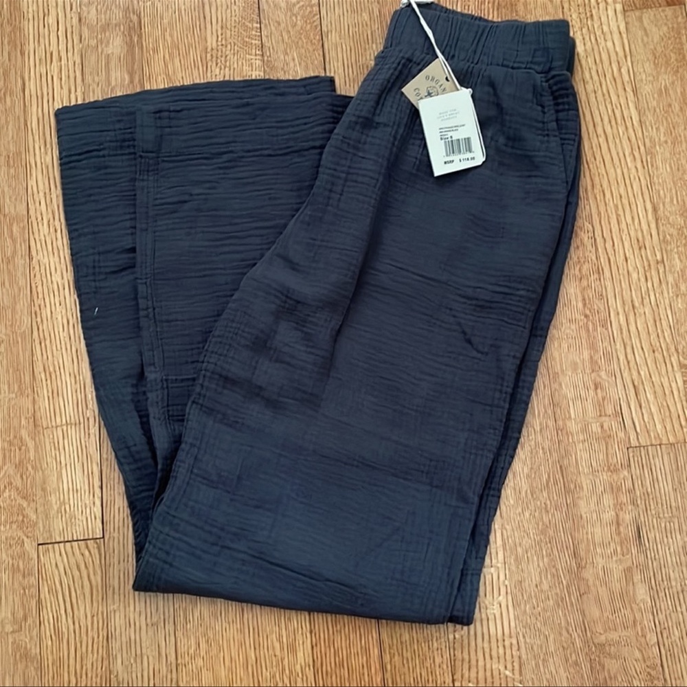 NWT Faherty Dream Cotton Gauze Pants Washed Black Wash size Small